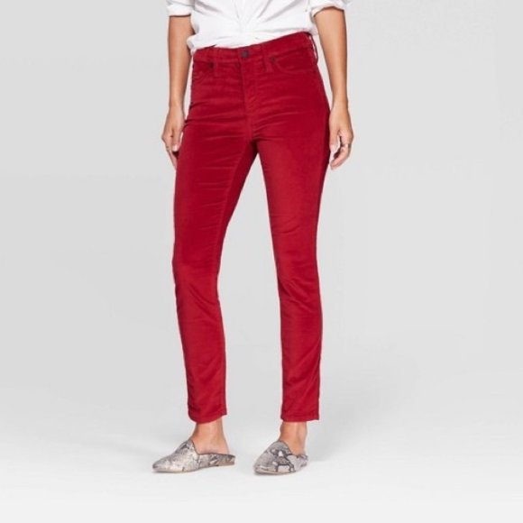 ladies burgundy jeans